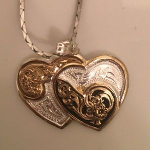Gold and silver plated county style heart pendant